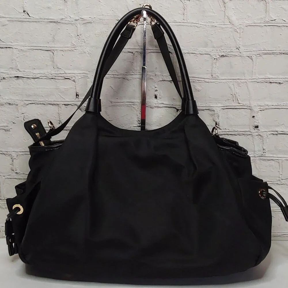 KATE SPADE 'KOĹI' TOTE LEATHER TRIM DELUXE DIAPER BAG UNISEX EMBOSSED HARDWARE
